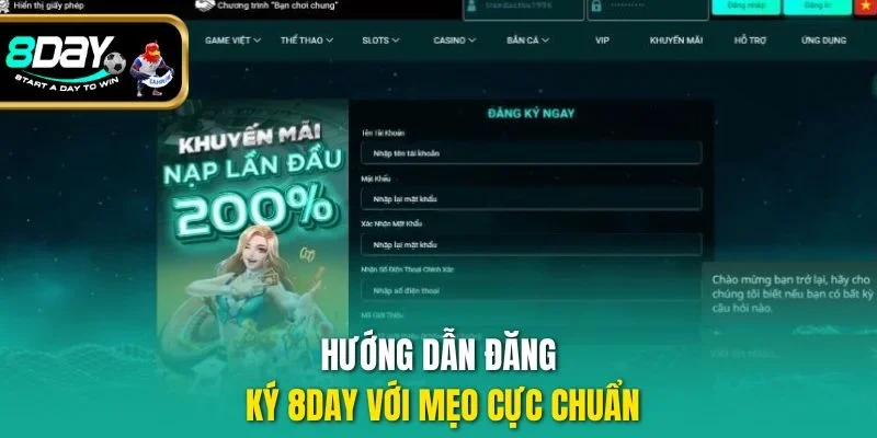 Hướng dẫn đăng ký 8DAY với mẹo cực chuẩn